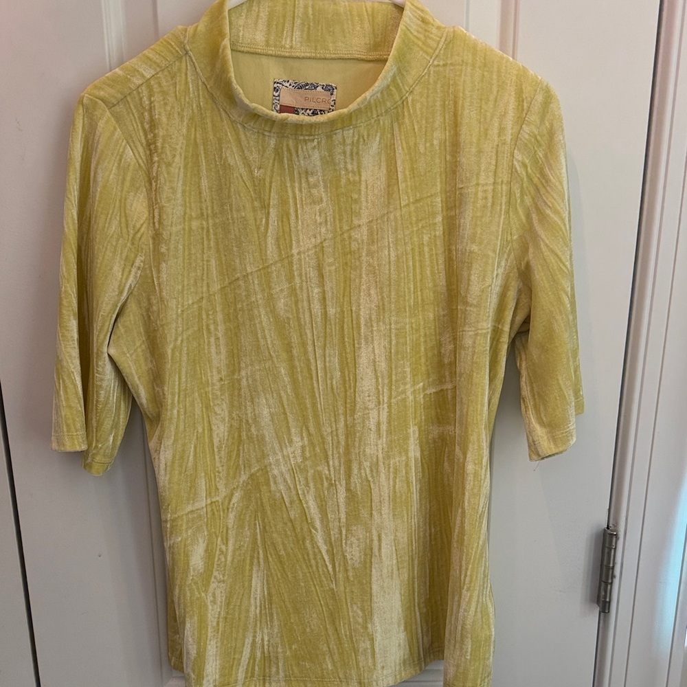 Pilcro Velvet Yellow Top